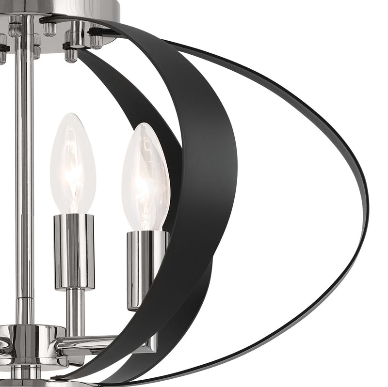 Kichler 52588PN Four Light Flush Mount, Polished Nickel (2)