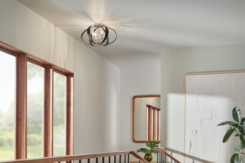 Kichler 52588PN Four Light Flush Mount, Polished Nickel (3)