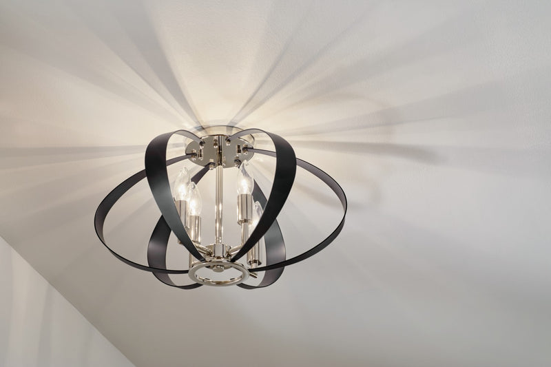 Kichler 52588PN Four Light Flush Mount, Polished Nickel (5)