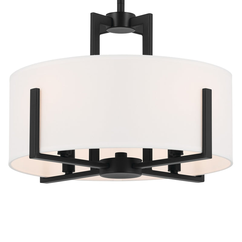 Kichler 52591BK Four Light Pendant/Semi Flush, Black (5)