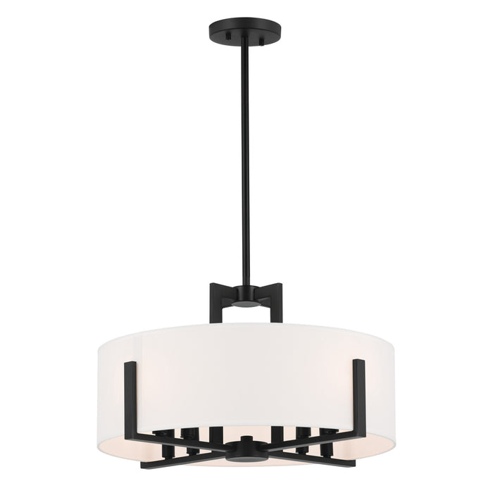 Kichler 52592BK Malen Eight Light Semi Flush Mount, Black Alternate Image.jpg