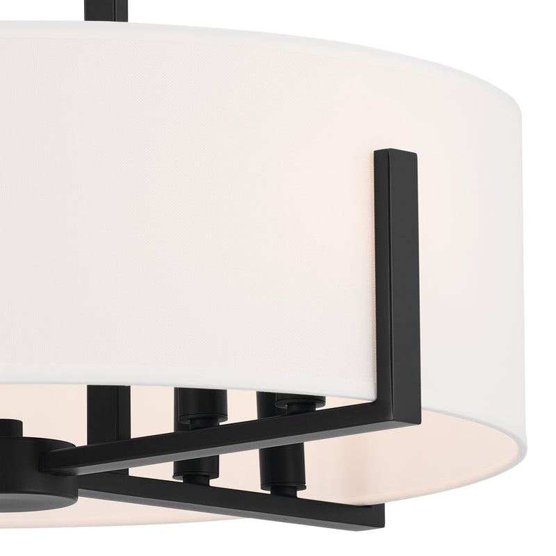 Kichler 52592BK Eight Light Pendant/Semi Flush, Black (4)