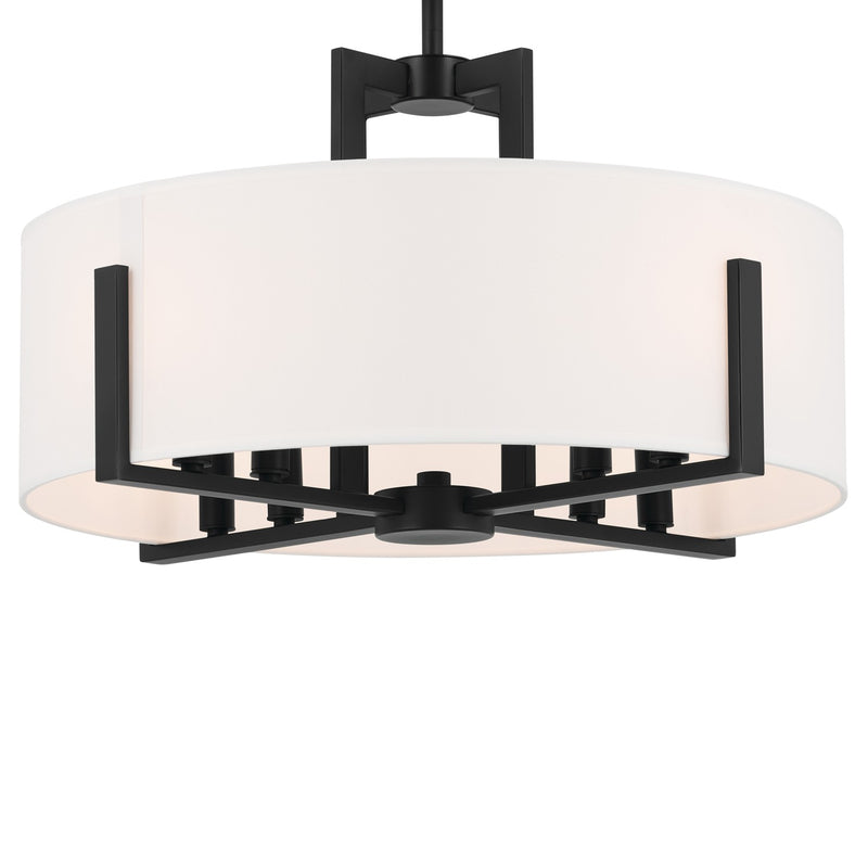 Kichler 52592BK Eight Light Pendant/Semi Flush, Black (5)