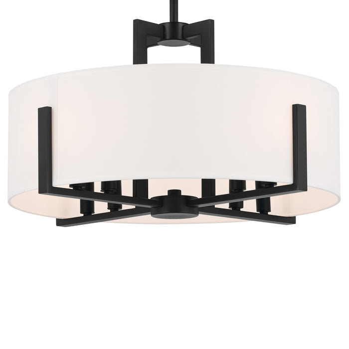 Kichler 52592BK Malen Eight Light Semi Flush Mount, Black Alternate Image 4.jpg