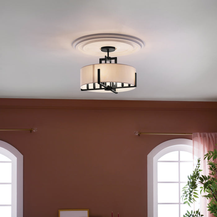 Kichler 52592BK Malen Eight Light Semi Flush Mount, Black Alternate Image 8.jpg