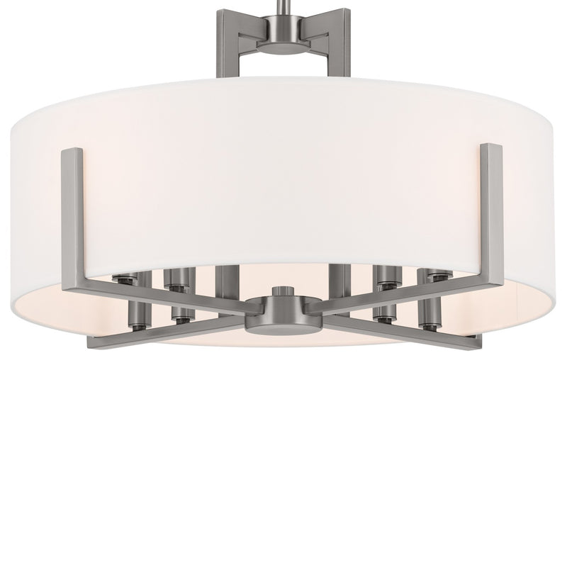 Kichler 52592CLP Eight Light Pendant/Semi Flush, Classic Pewter (5)