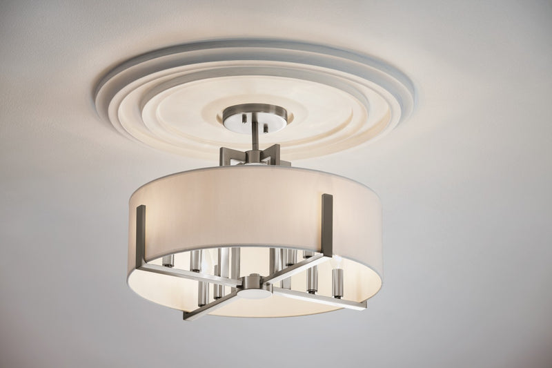 Kichler 52592CLP Eight Light Pendant/Semi Flush, Classic Pewter (6)