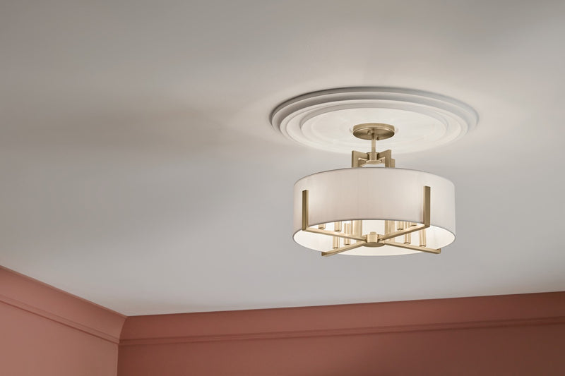 Kichler 52592CPZ Eight Light Pendant/Semi Flush, Champagne Bronze (6)