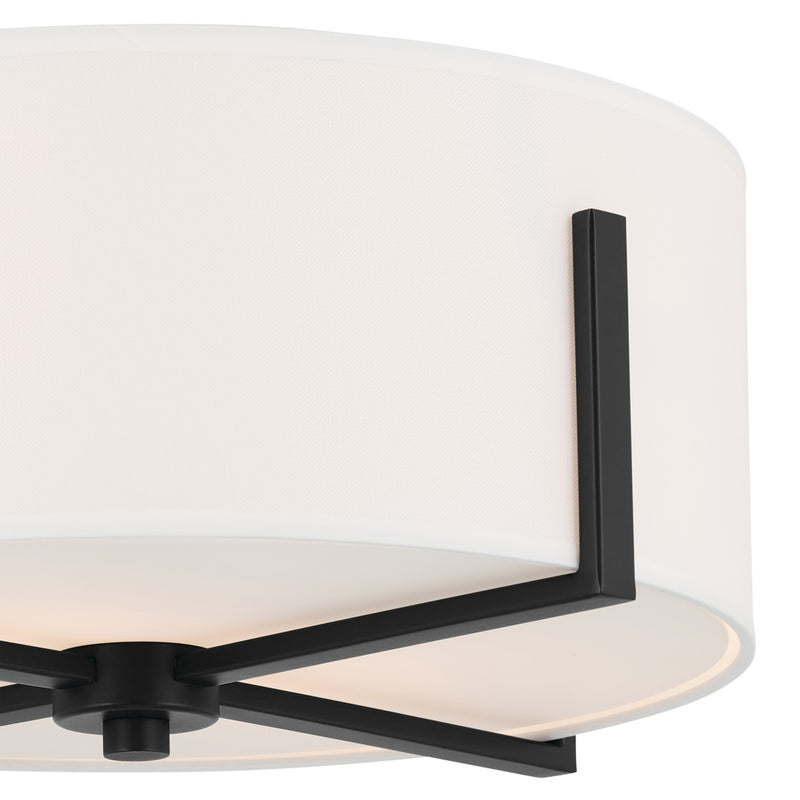Kichler 52593BK Two Light Flush Mount, Black (2)