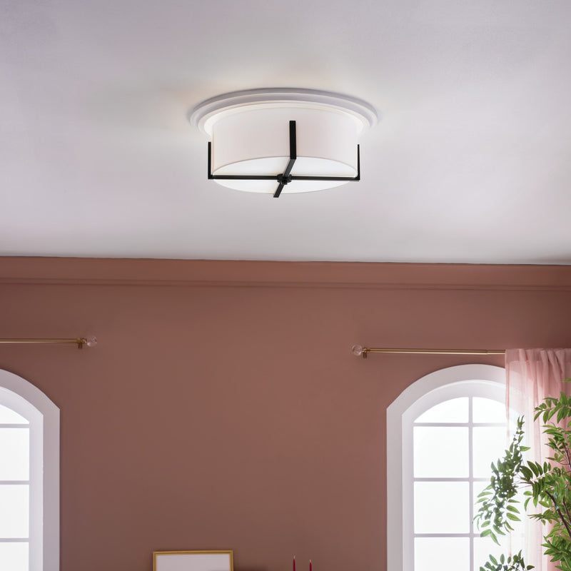 Kichler 52594BK Four Light Flush Mount, Black (6)