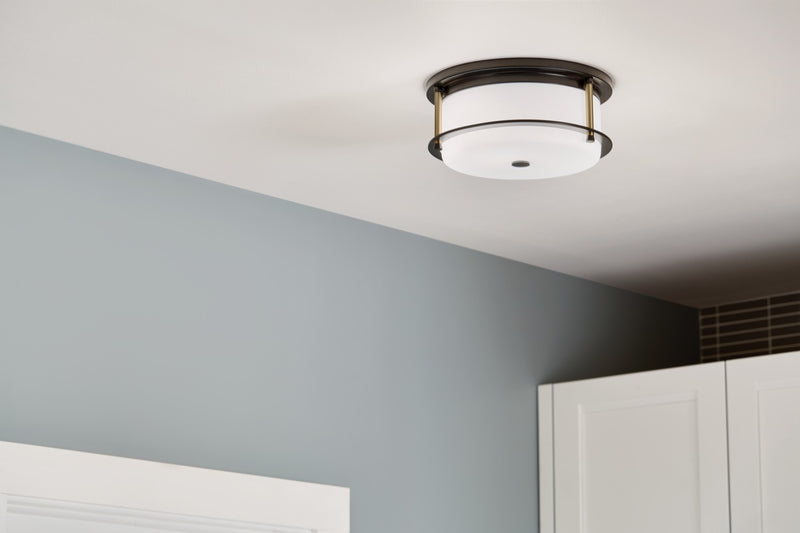 Kichler 52595BKCPZ Two Light Flush Mount, Black (3)