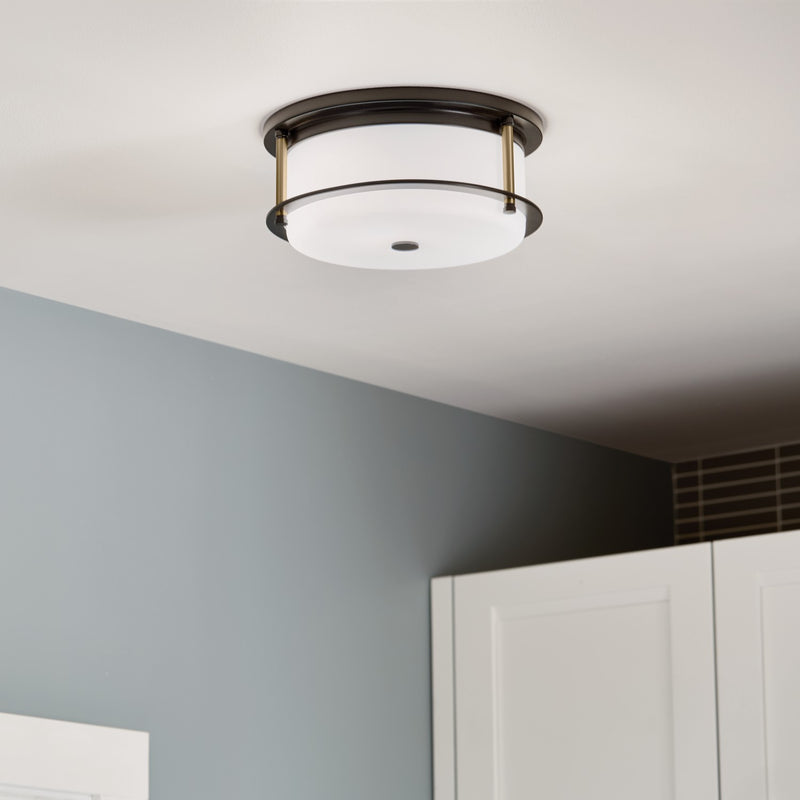 Kichler 52595BKCPZ Two Light Flush Mount, Black (4)