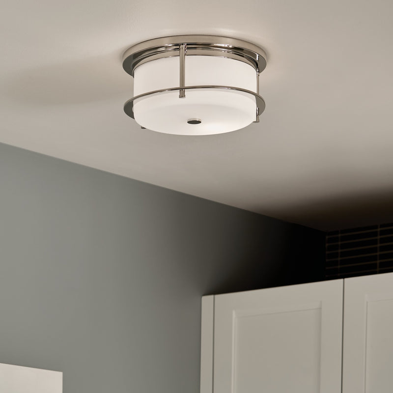 Kichler 52595PN Two Light Flush Mount, Polished Nickel (4)