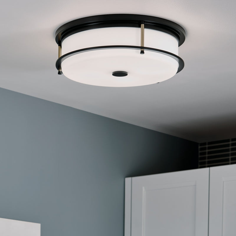 Kichler 52597BKCPZ Four Light Flush Mount, Black (4)