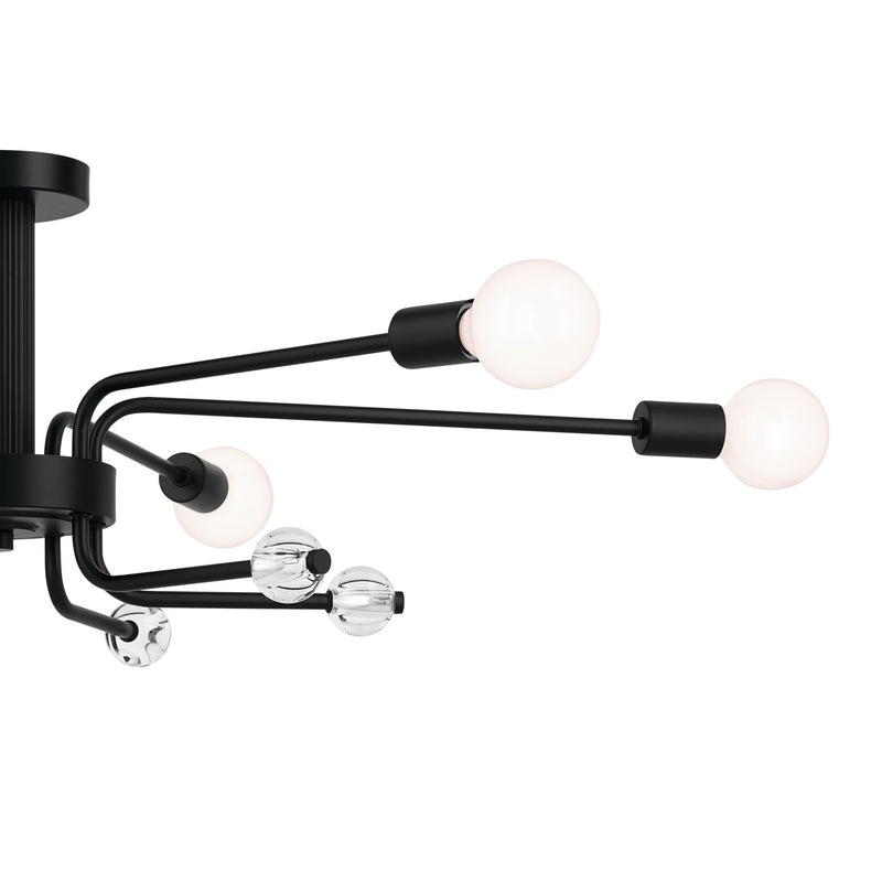 Kichler 52602BK Six Light Semi Flush Mount, Black (2)