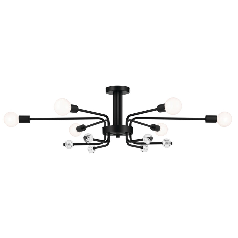 Kichler 52602BK Six Light Semi Flush Mount, Black (3)