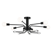 Kichler 52602BK Six Light Semi Flush Mount, Black (4)