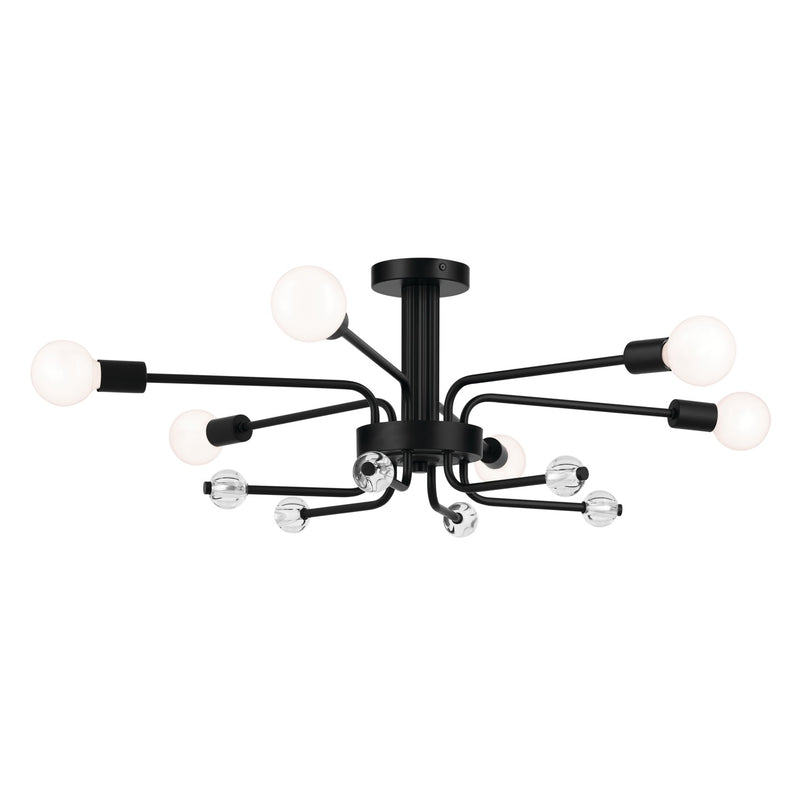 Kichler 52602BK Six Light Semi Flush Mount, Black (4)