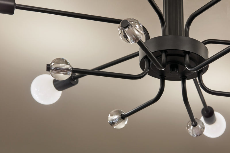 Kichler 52602BK Six Light Semi Flush Mount, Black (5)