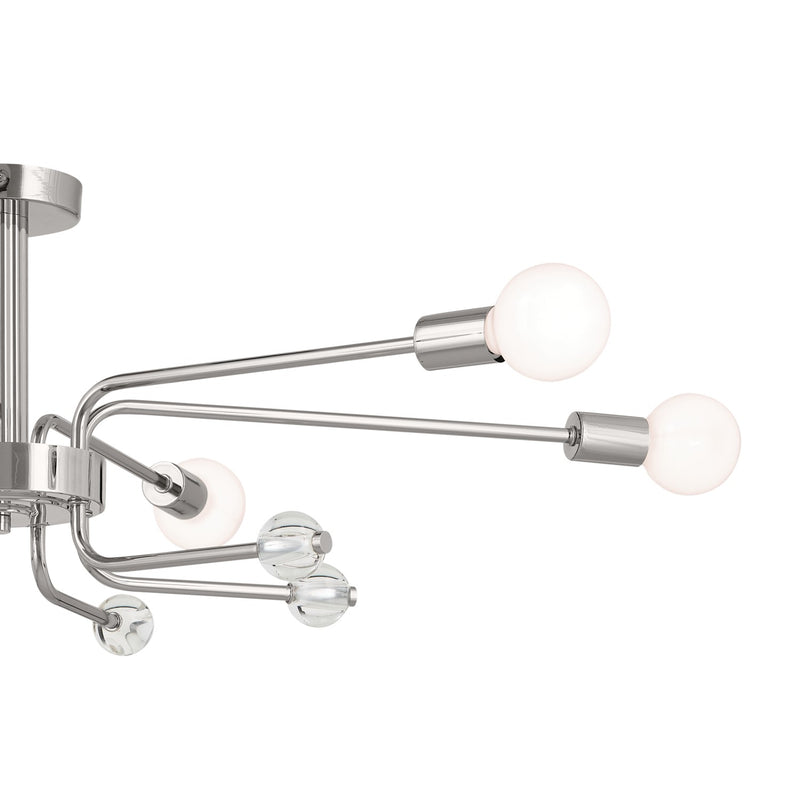 Kichler 52602PN Six Light Semi Flush Mount, Polished Nickel (2)