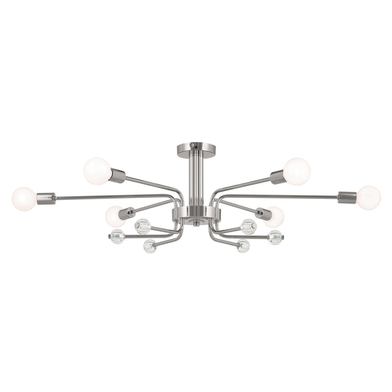 Kichler 52602PN Six Light Semi Flush Mount, Polished Nickel (3)