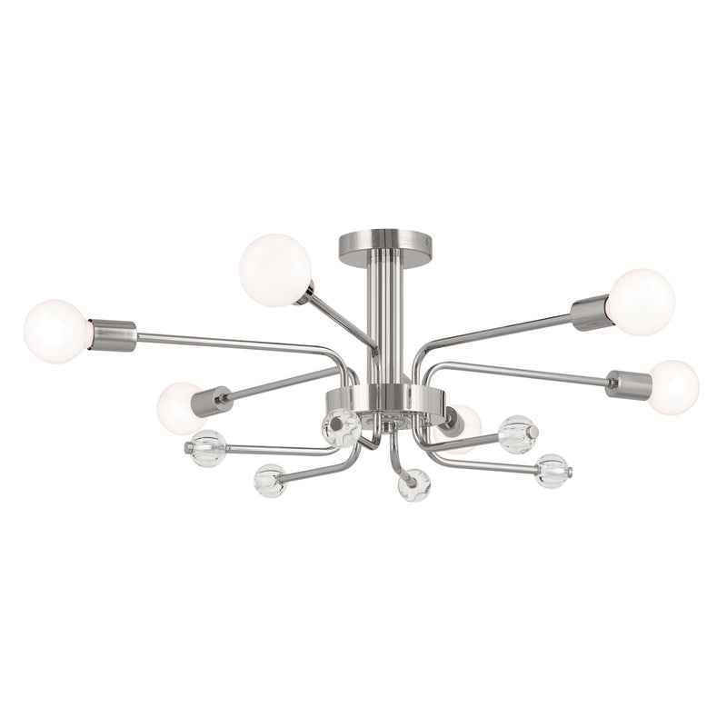 Kichler 52602PN Six Light Semi Flush Mount, Polished Nickel (4)