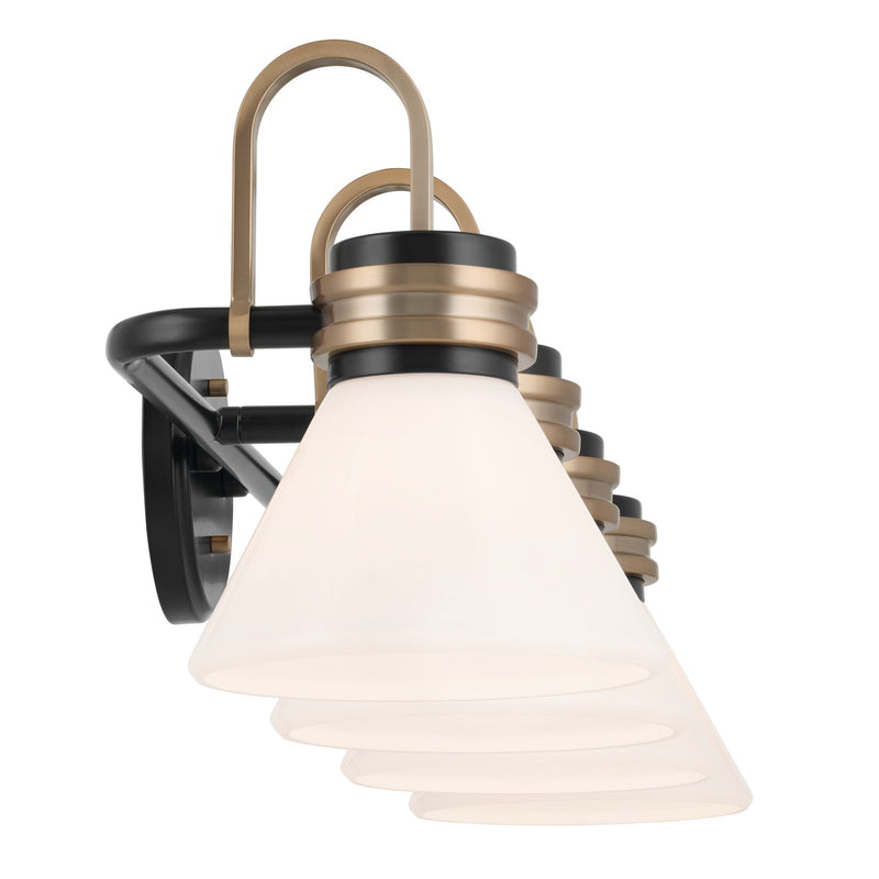 Kichler 55156BK Four Light Bath, Black (5)
