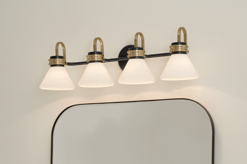 Kichler 55156BK Four Light Bath, Black (6)