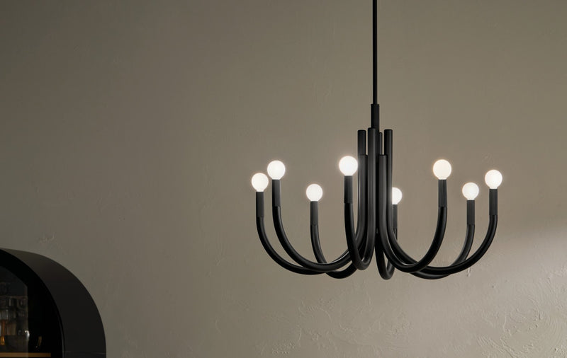 Kichler 52550BK Eight Light Chandelier, Black (6)