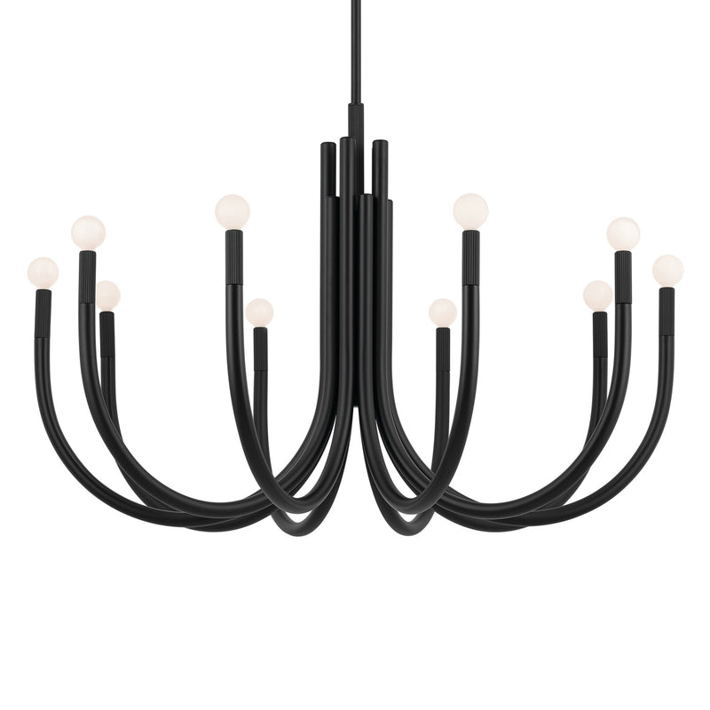 Kichler 52551BK Ten Light Chandelier, Black (3)