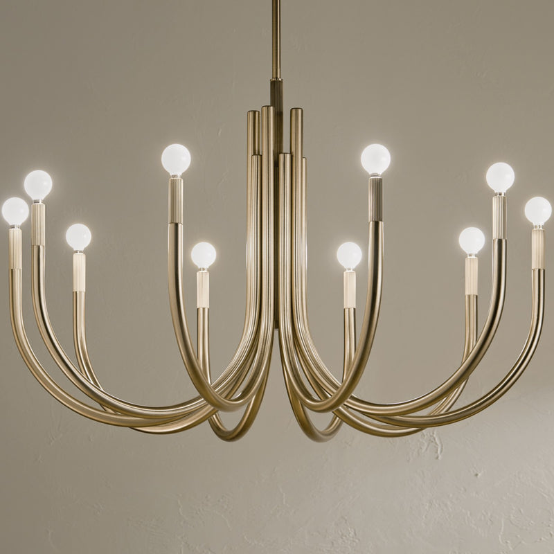 Kichler 52551CPZ Ten Light Chandelier, Champagne Bronze (6)