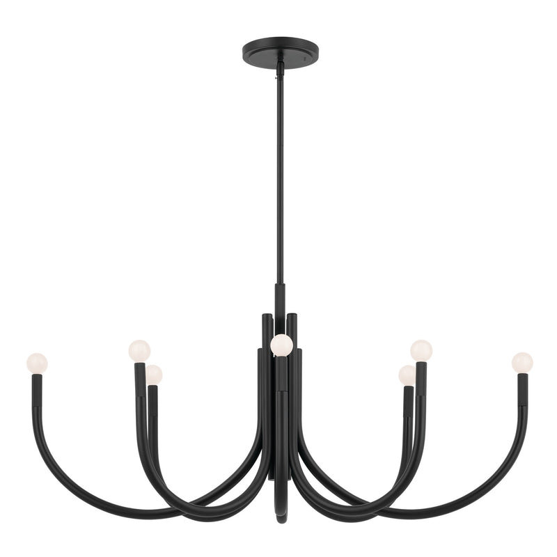 Kichler 52553BK Eight Light Chandelier, Black (3)