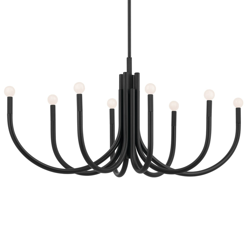 Kichler 52553BK Eight Light Chandelier, Black (4)