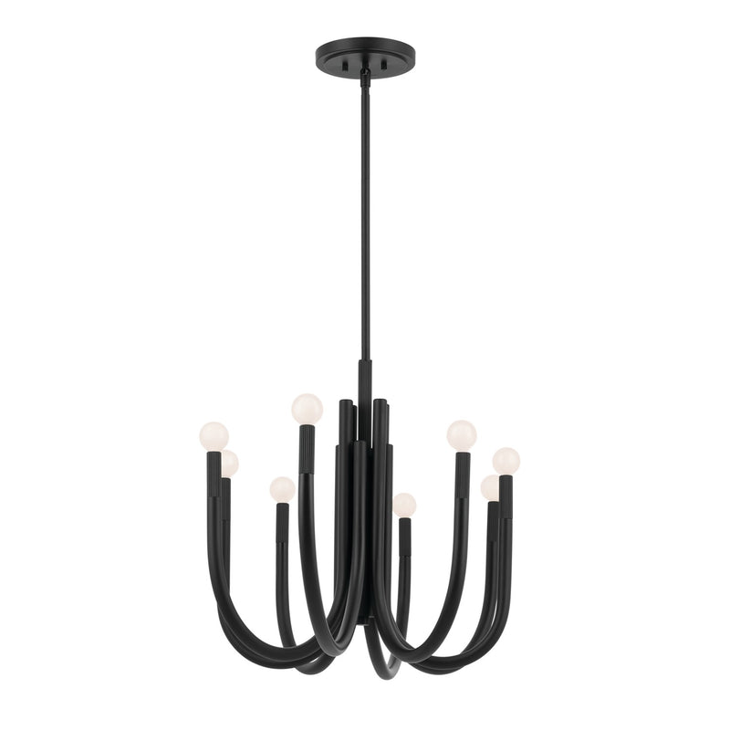 Kichler 52553BK Eight Light Chandelier, Black (5)
