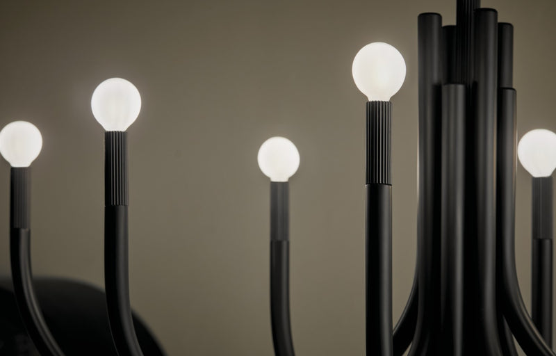 Kichler 52553BK Eight Light Chandelier, Black (6)