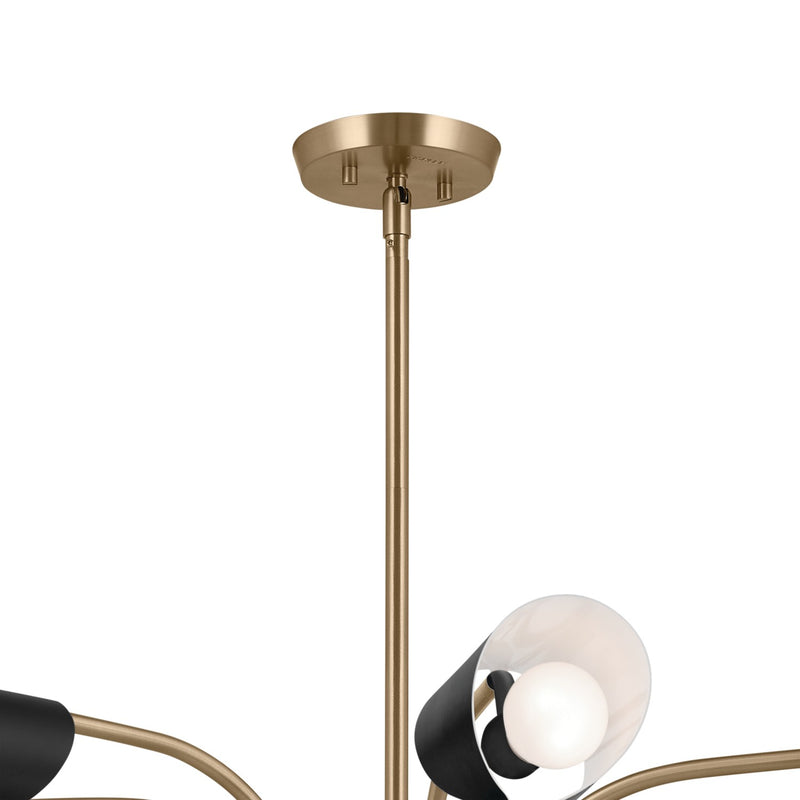 Kichler 52559CPZBK Six Light Chandelier, Champagne Bronze (4)