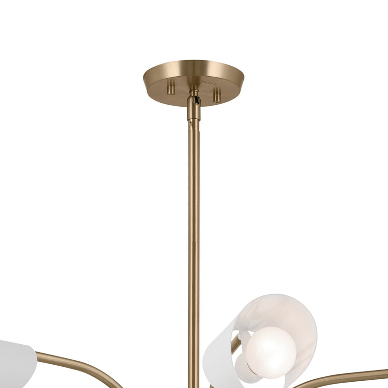 Kichler 52559CPZWH Six Light Chandelier, Champagne Bronze (2)