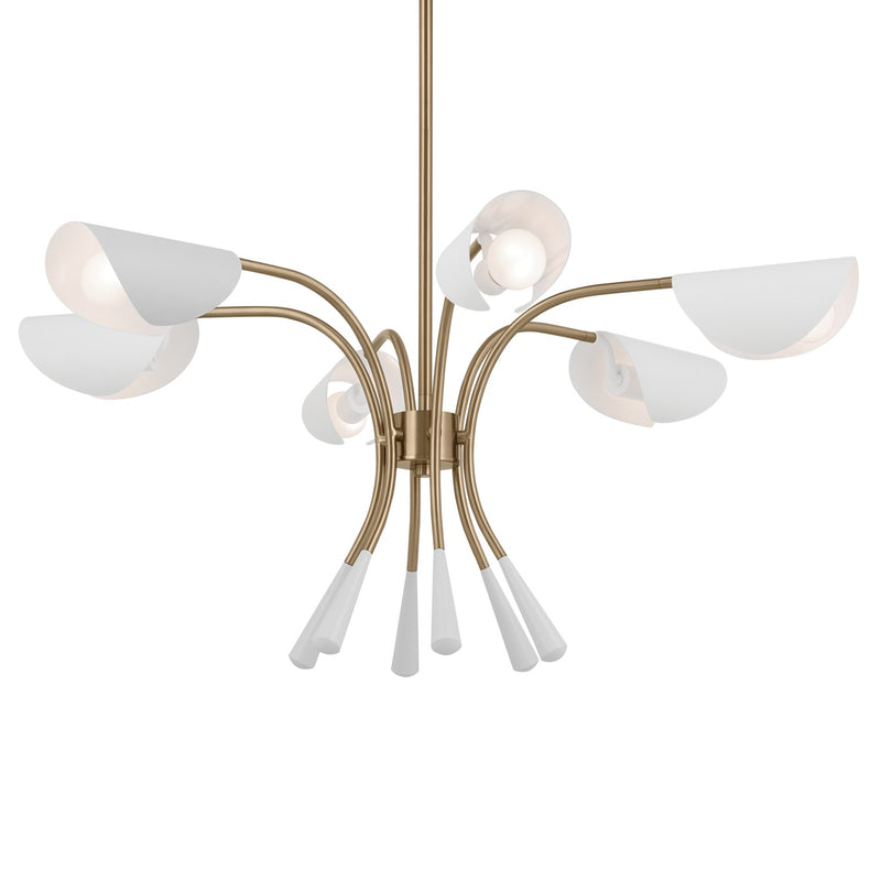 Kichler 52559CPZWH Six Light Chandelier, Champagne Bronze (3)