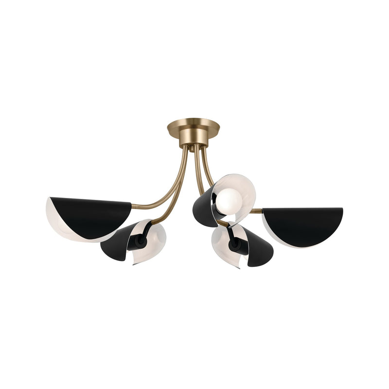 Kichler 52558CPZBK Five Light Chandelier/Semi Flush, Champagne Bronze (2)