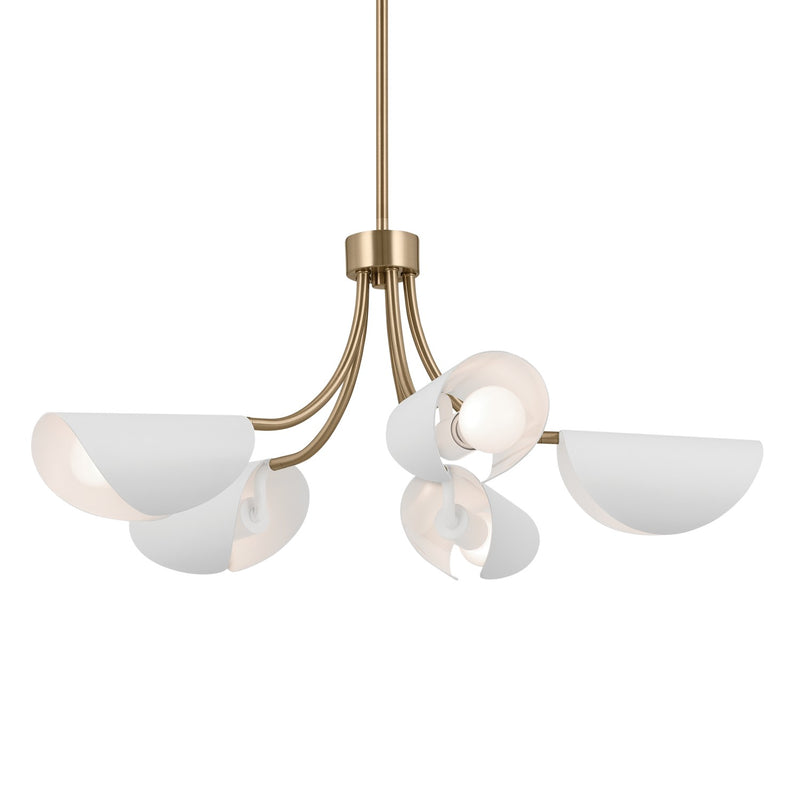 Kichler 52558CPZWH Five Light Chandelier/Semi Flush, Champagne Bronze (4)