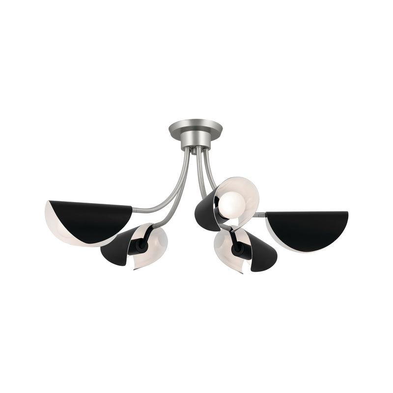 Kichler 52558SN Five Light Chandelier/Semi Flush, Satin Nickel (2)