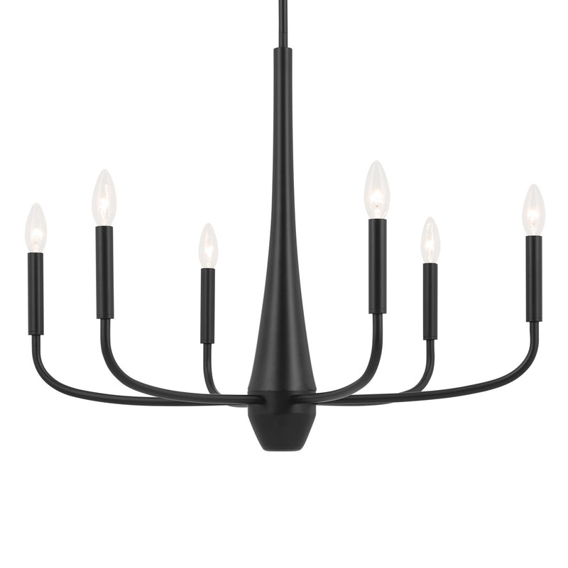 Kichler 52525BK Six Light Chandelier, Black (4)