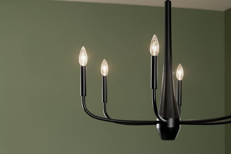 Kichler 52525BK Six Light Chandelier, Black (5)