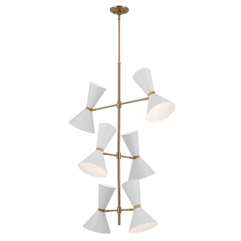 Kichler 52568CPZWH 12 Light Foyer Chandelier, Champagne Bronze (2)