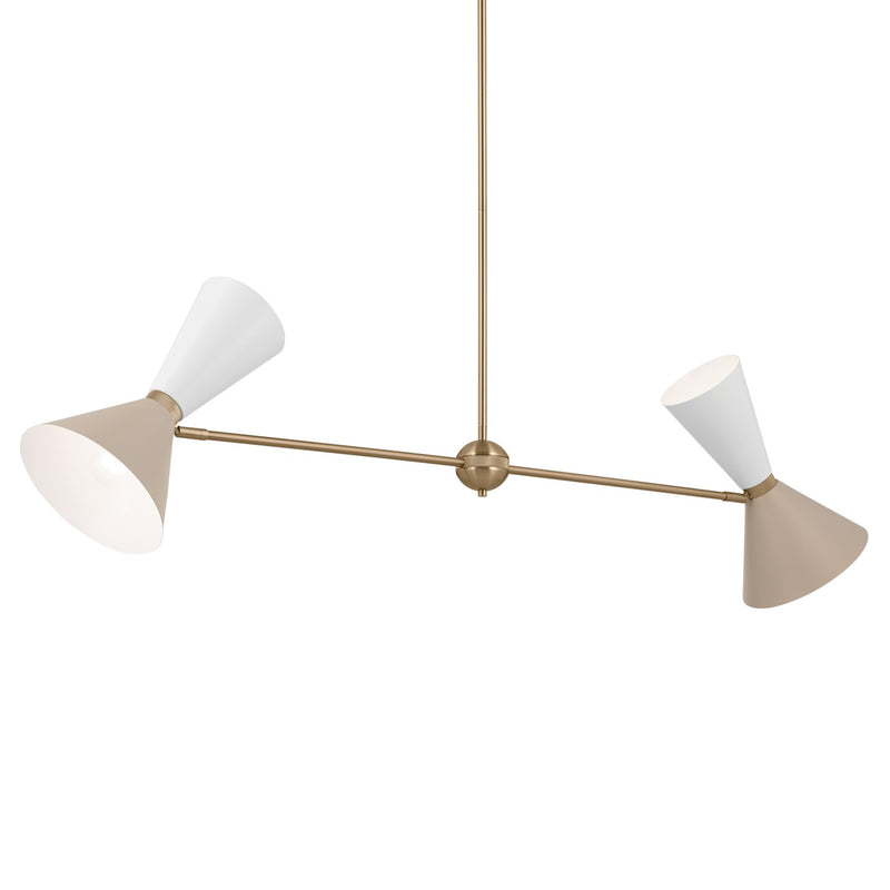 Kichler 52569CPZGRG Four Light Linear Chandelier, Champagne Bronze (3)