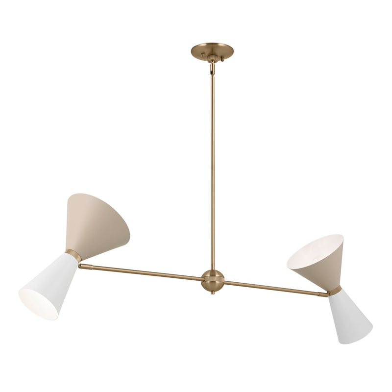 Kichler 52569CPZGRG Four Light Linear Chandelier, Champagne Bronze (4)