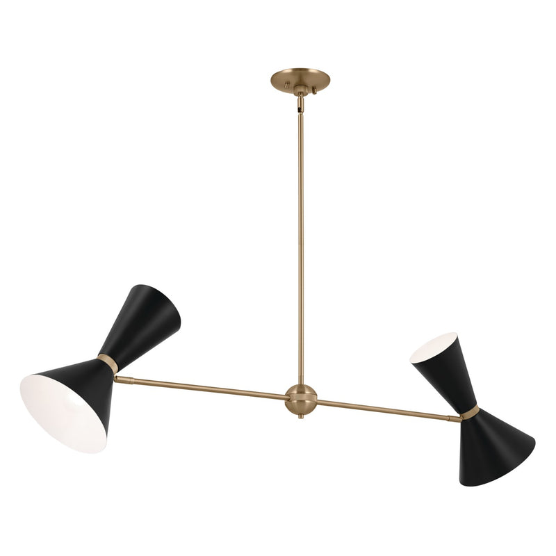 Kichler 52569CPZBK Four Light Linear Chandelier, Champagne Bronze (2)