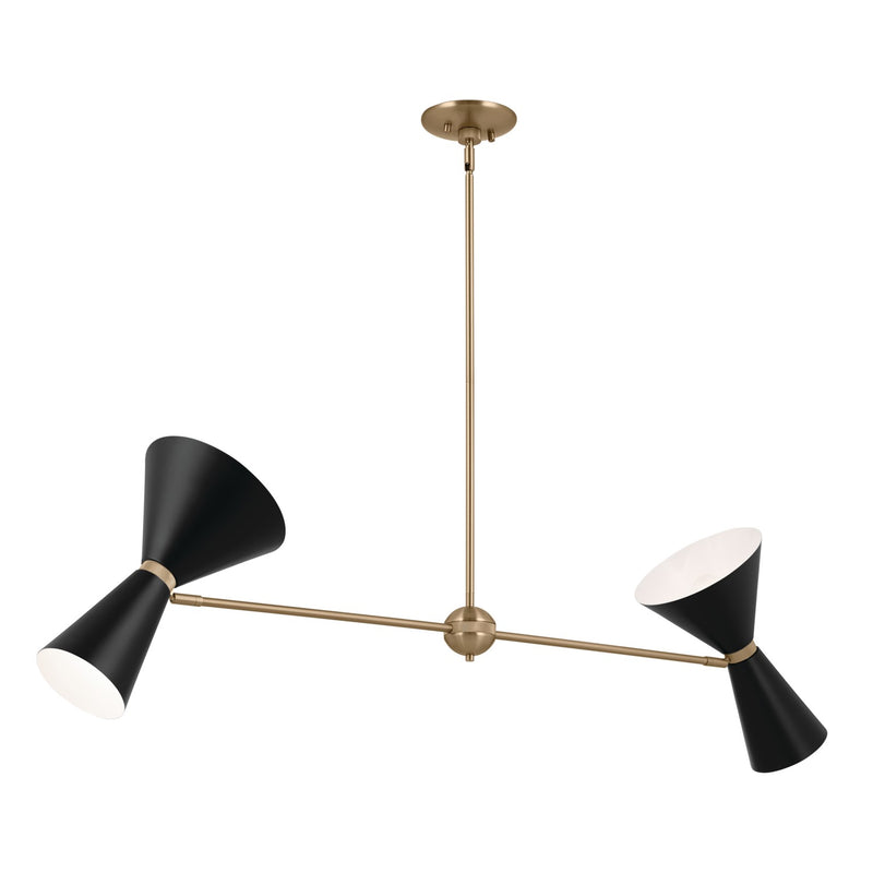 Kichler 52569CPZBK Four Light Linear Chandelier, Champagne Bronze (4)