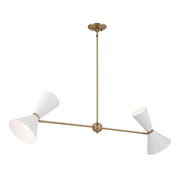 Kichler 52569CPZWH Four Light Linear Chandelier, Champagne Bronze (2)