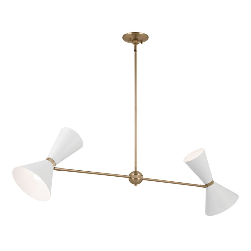 Kichler 52569CPZWH Four Light Linear Chandelier, Champagne Bronze (2)